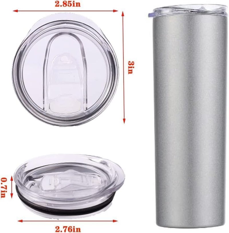 Engorgio 20oz Skinny Tumbler Replacement Lids 12pcs, 2.75in Cup Mouth Compatible with YETI Rambler and More Tumbler Cups，Spill Proof Splash Resistant Silicone Sliding Covers. - Image 3